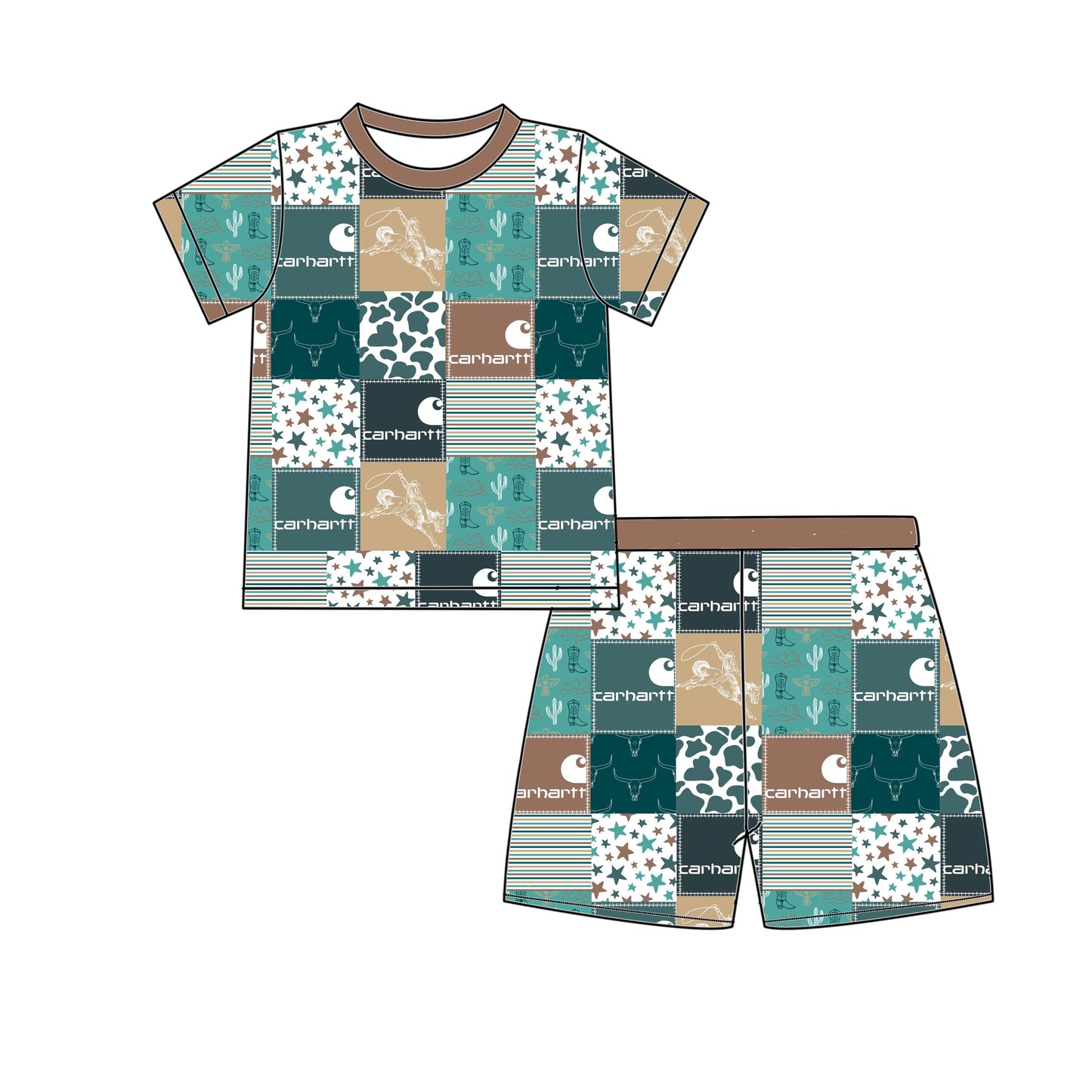 Teal Western 2pc Set