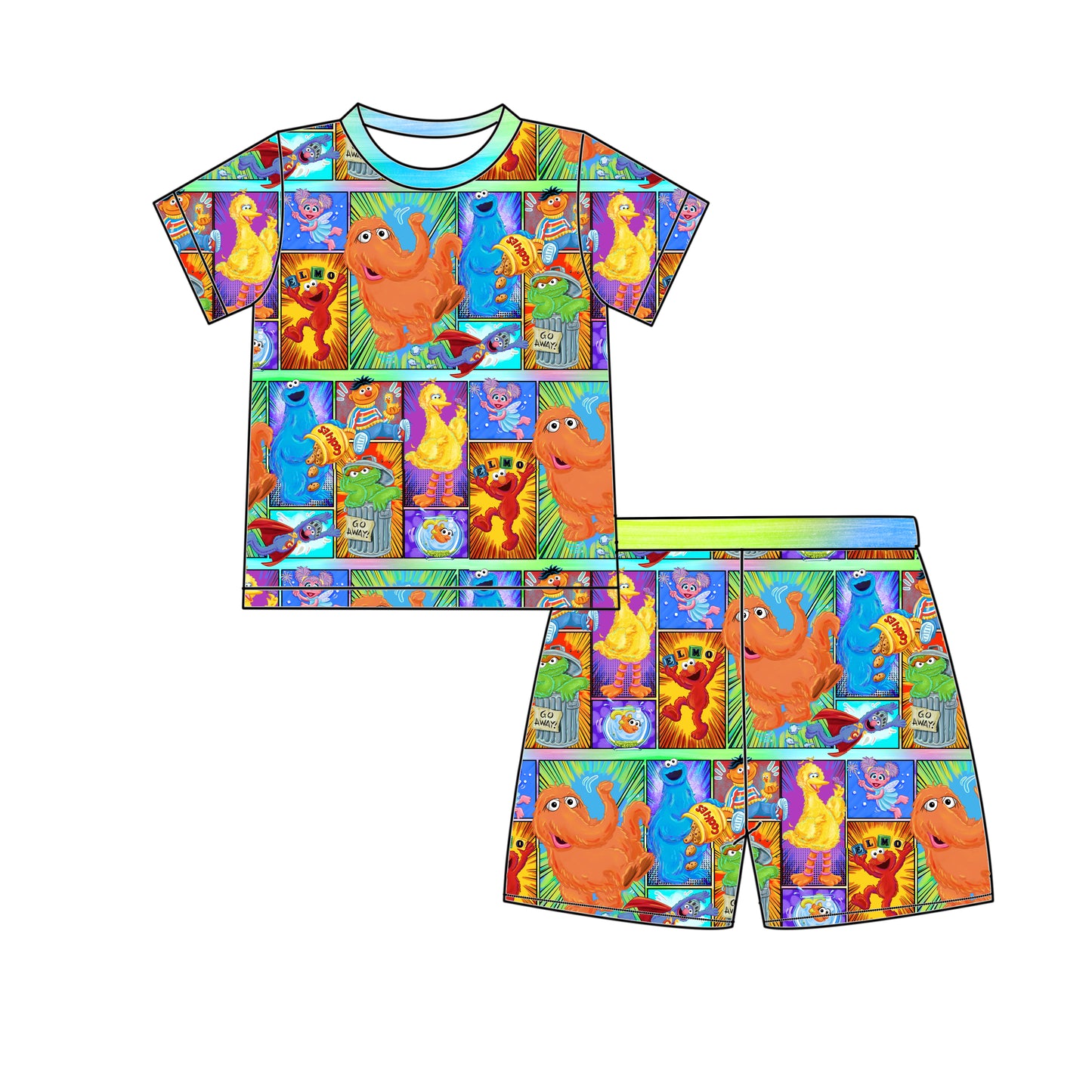 Sunny Street Friends 2pc Short Set
