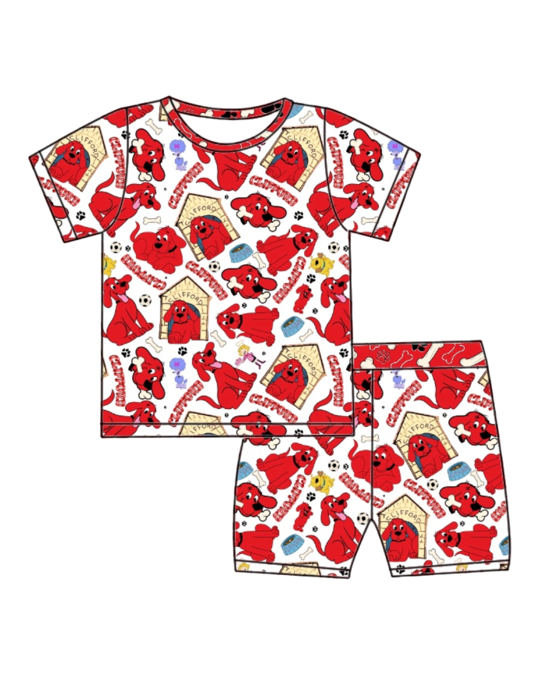 Big Red Pup Adventures 2pc Short Set