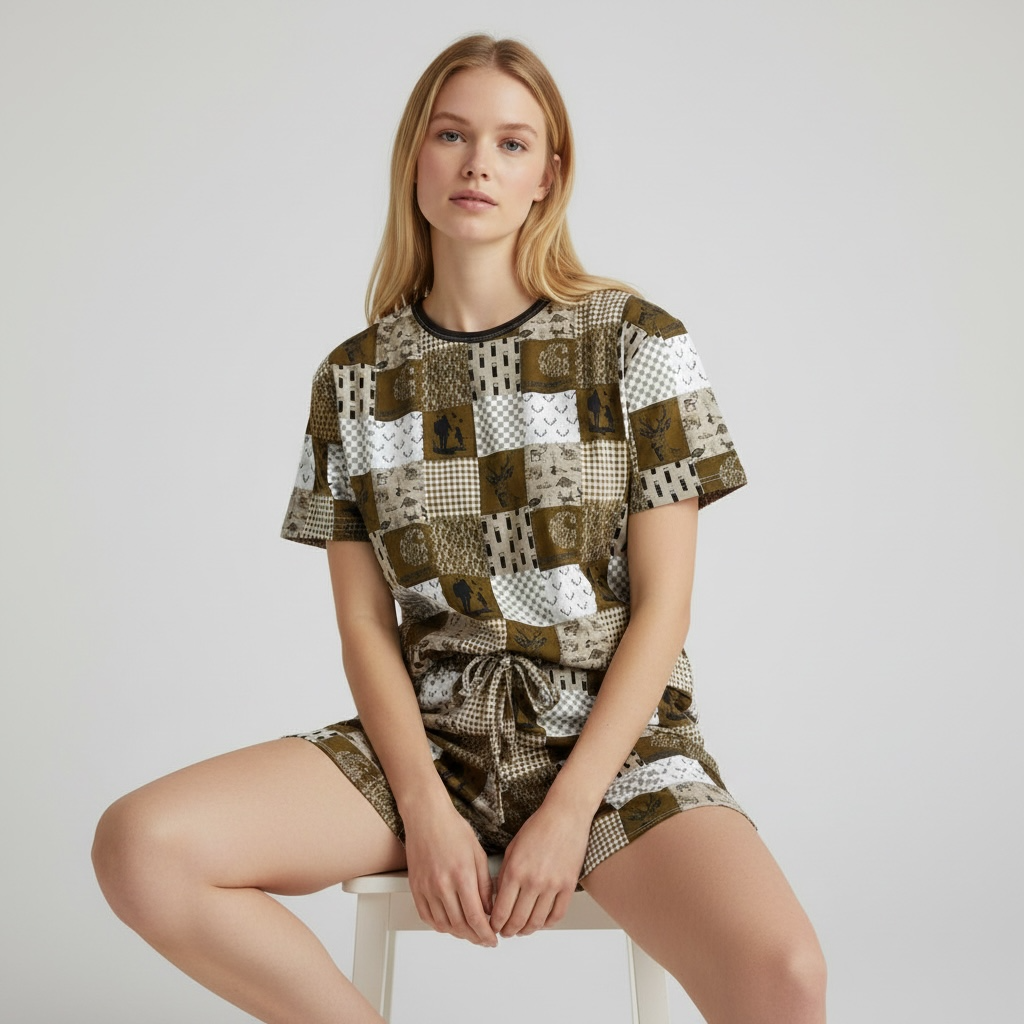 Buck Hunting Patchwork Mom Set